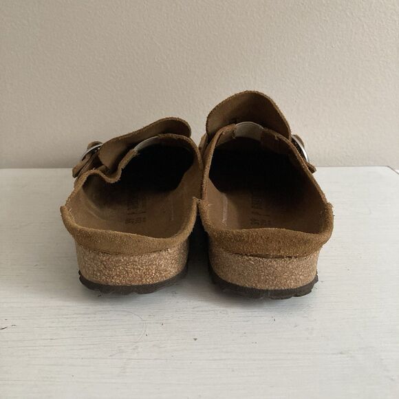 Birkenstock Tan Suede Clogs with Buckle - Picture 8 of 11
